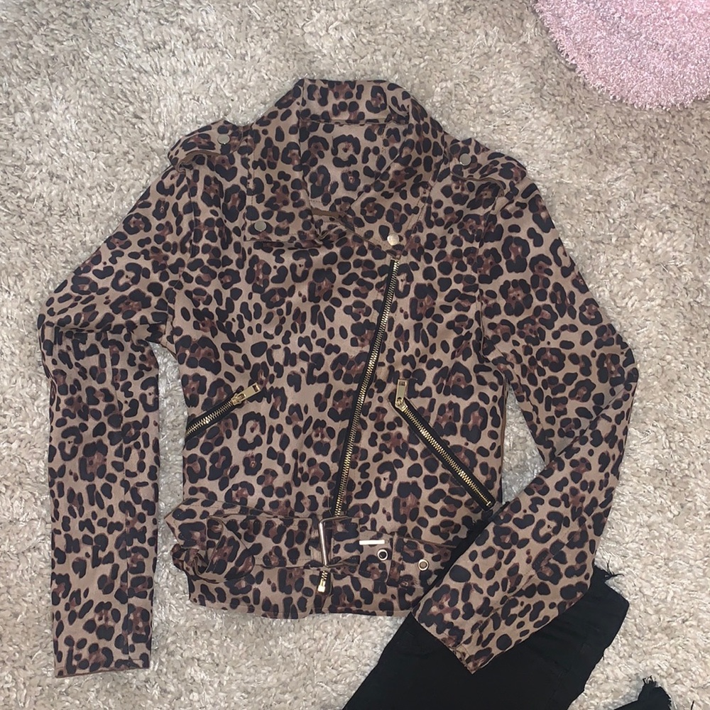 suede leopard jacket